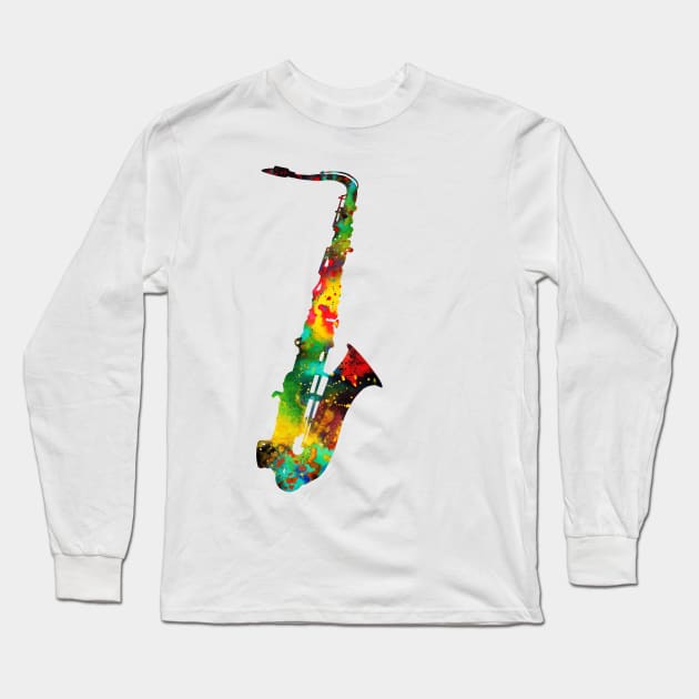 Saxophone Long Sleeve T-Shirt by erzebeth